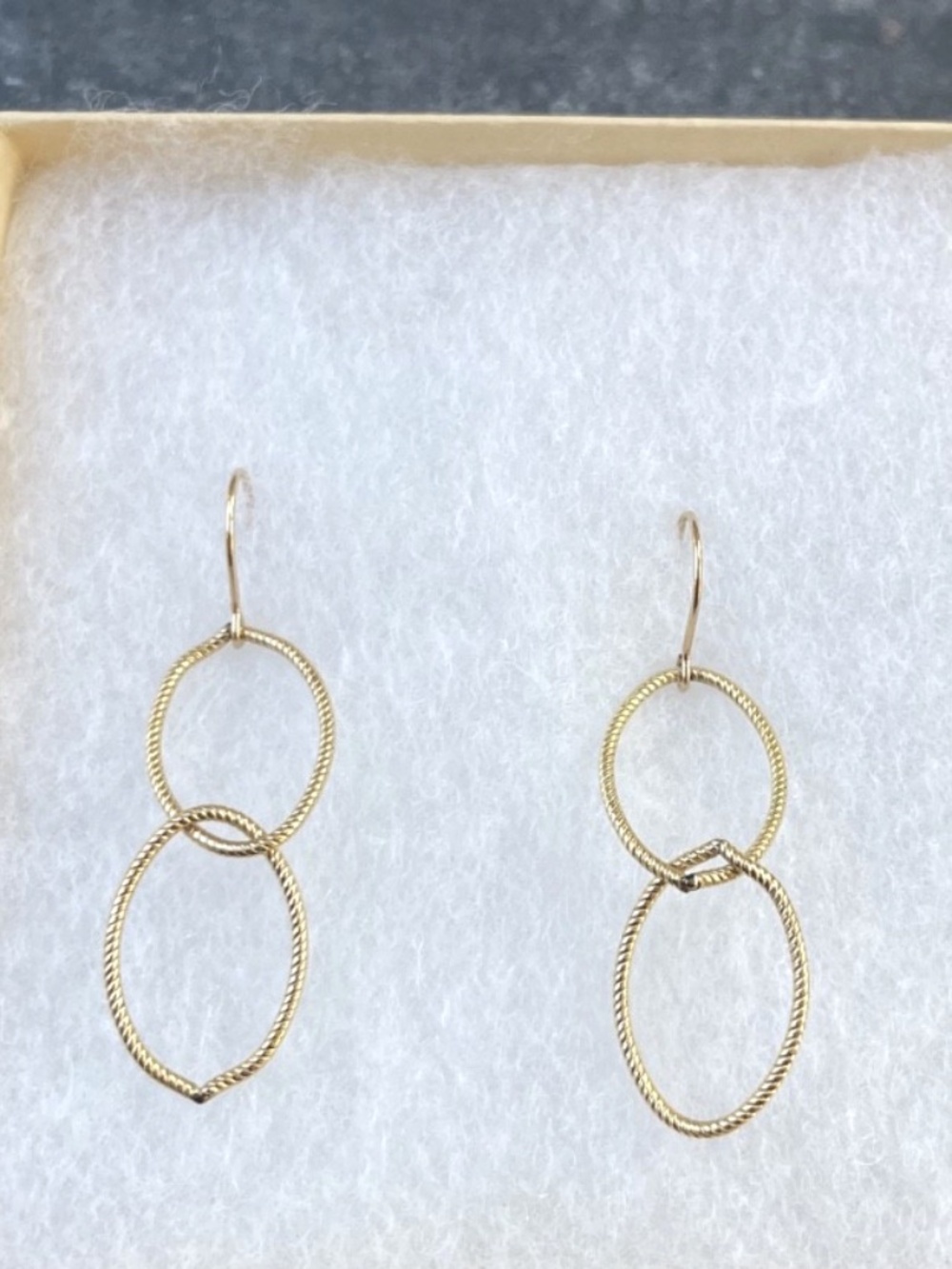 Gold Fill Oval Drop Earrings